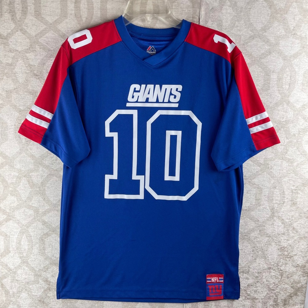 Majestic New York Giants Eli Manning Jersey Mens Medium Blue Red #10 NFL Shirt